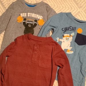 3 long sleeved cat and jack shirts toddler size 3
